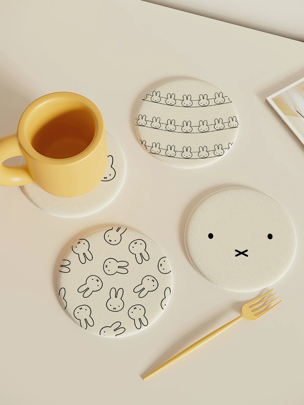 Good Coffee Tea - 미피 규조토 컵받침 귀여운 흡수성 보온