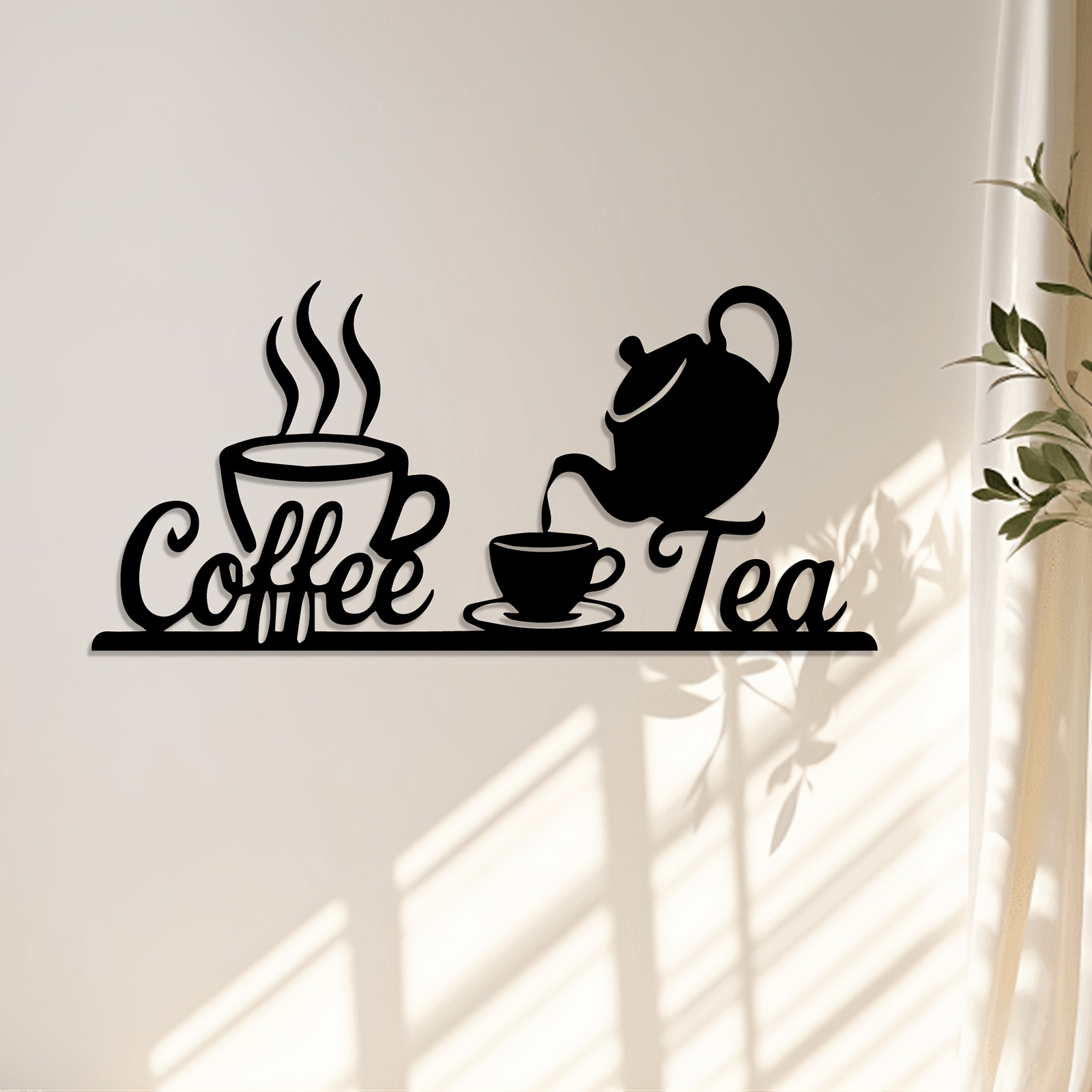 Coffee Tea Icon - 소박한 금속 커피 및 차 벽