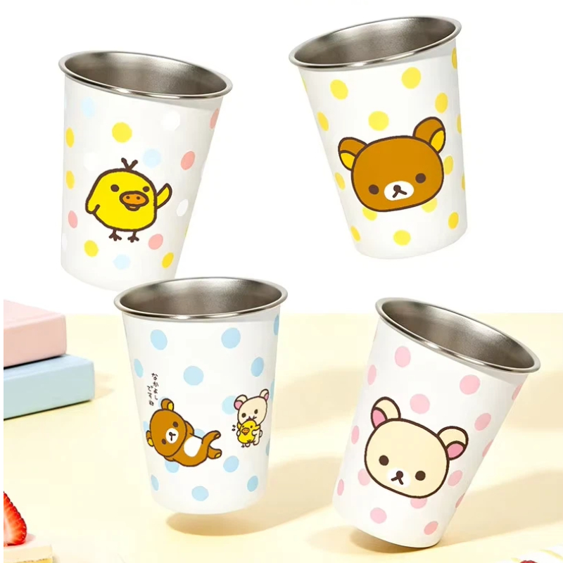 Good Coffee Tea - 귀여운 리라쿠마 키이로이토리 스테인리스 스틸 컵