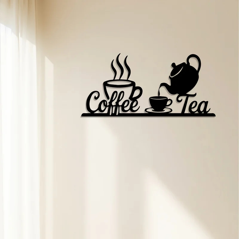Coffee Tea Icon - 소박한 금속 커피 & 차 벽