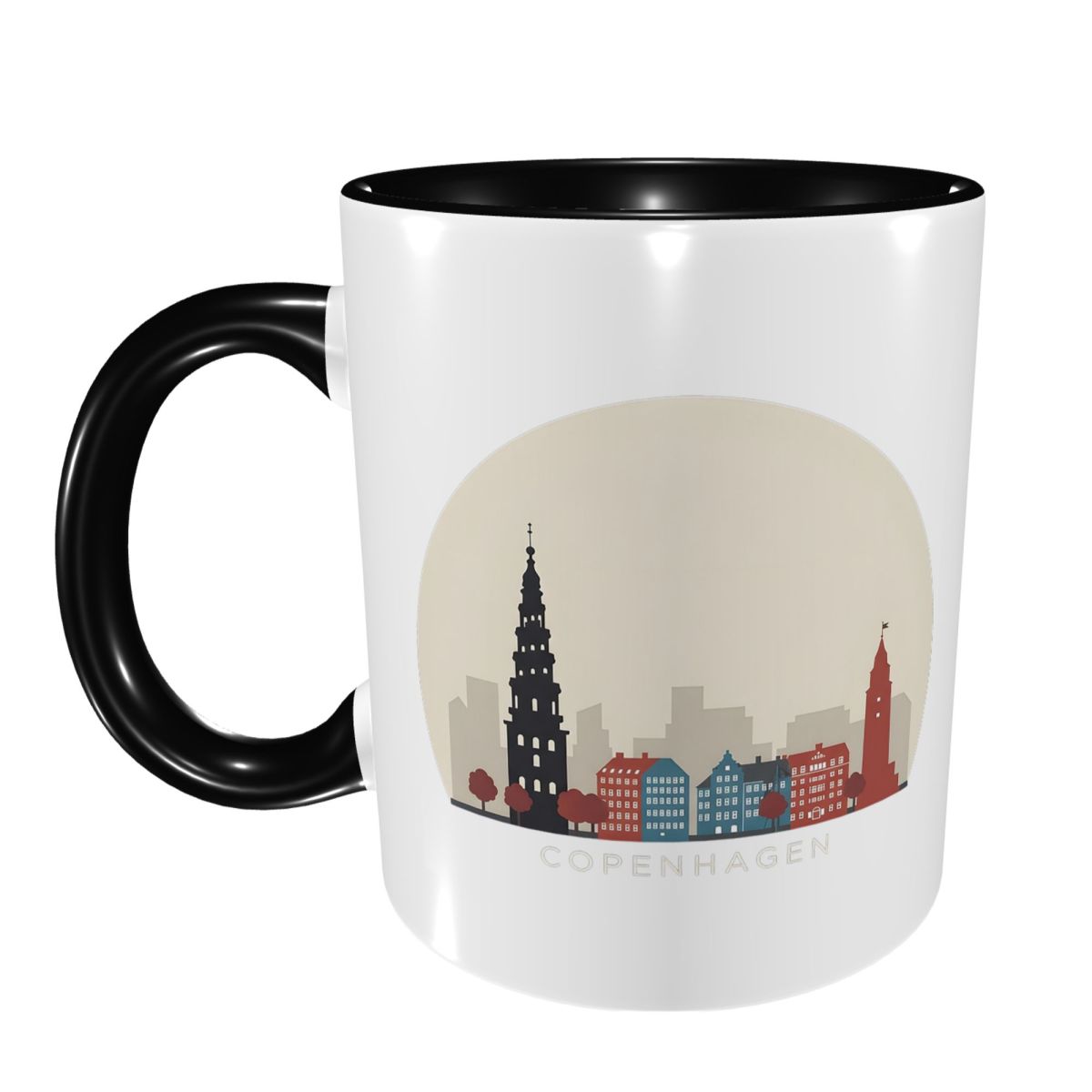 Coffee Tea Icon - 코펜하겐 여행 아이콘 머그 재미있는 세라믹
