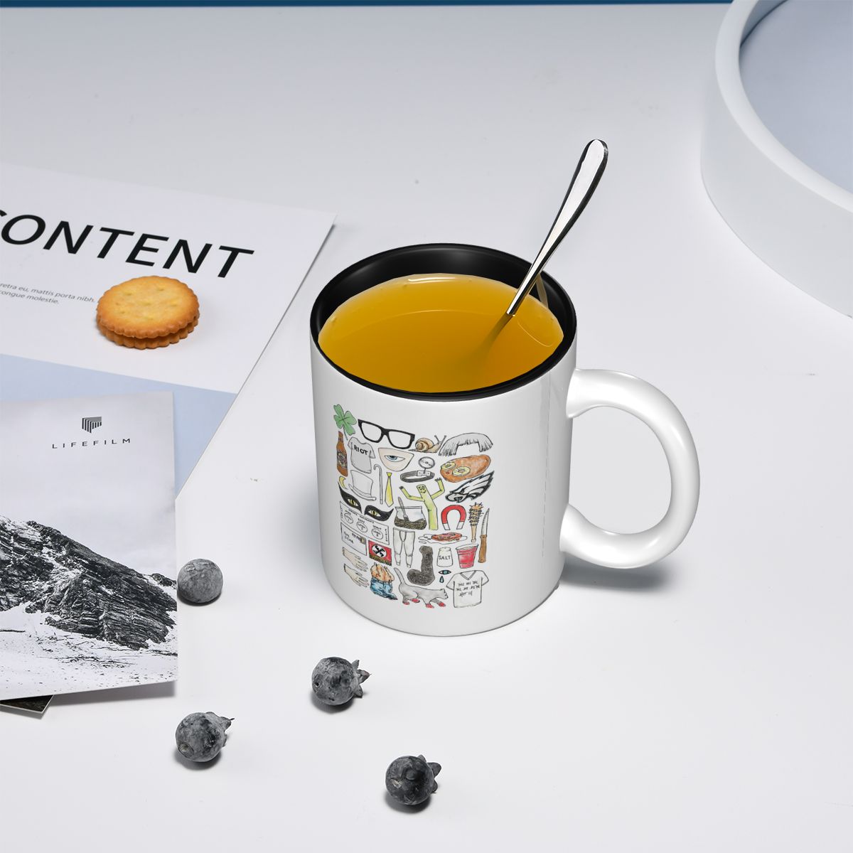 항상 맑은 날씨 아이코닉 타임즈 머그 재미있는 세라믹  - Coffee Tea Icon 리뷰 및 가격