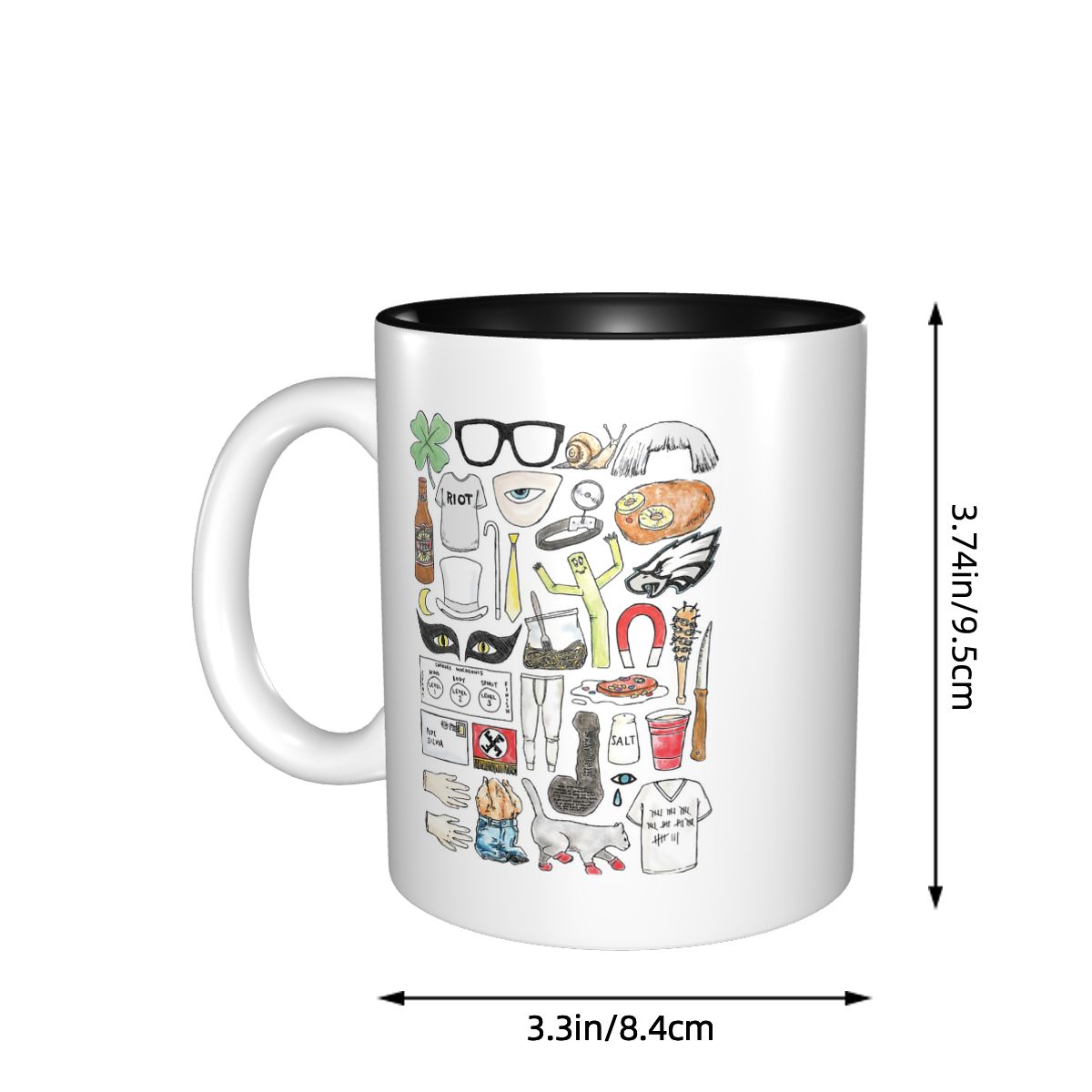 항상 맑은 날씨 아이코닉 타임즈 머그 재미있는 세라믹  - Coffee Tea Icon 리뷰 및 가격