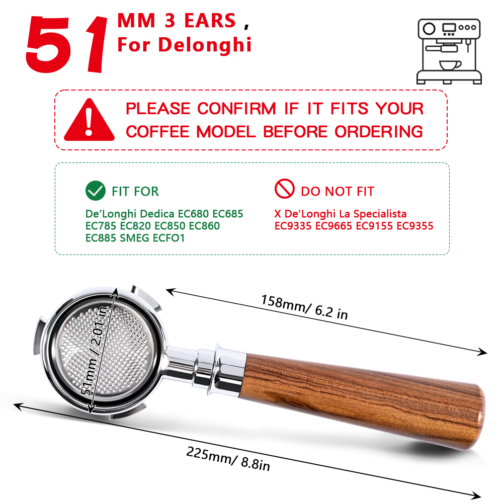 51mm 커피 바텀리스 포터필터 (델롱기 EC680 E - Coffee And Tea Filter 리뷰 및 가격