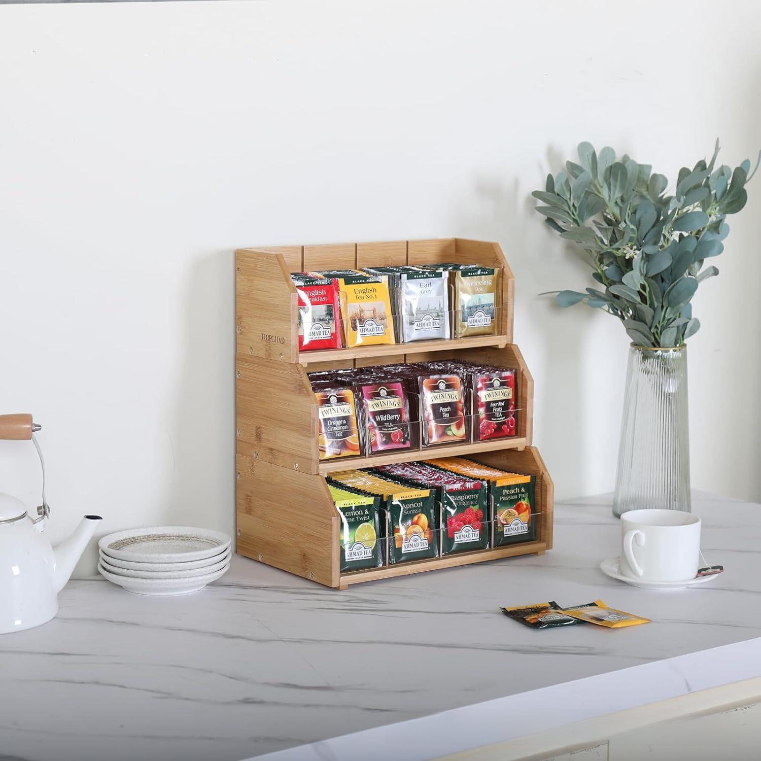 대나무 티백 보관함 3단 커피백 진열대 커피 스테이션  - Coffee Tea Bags 리뷰 및 가격