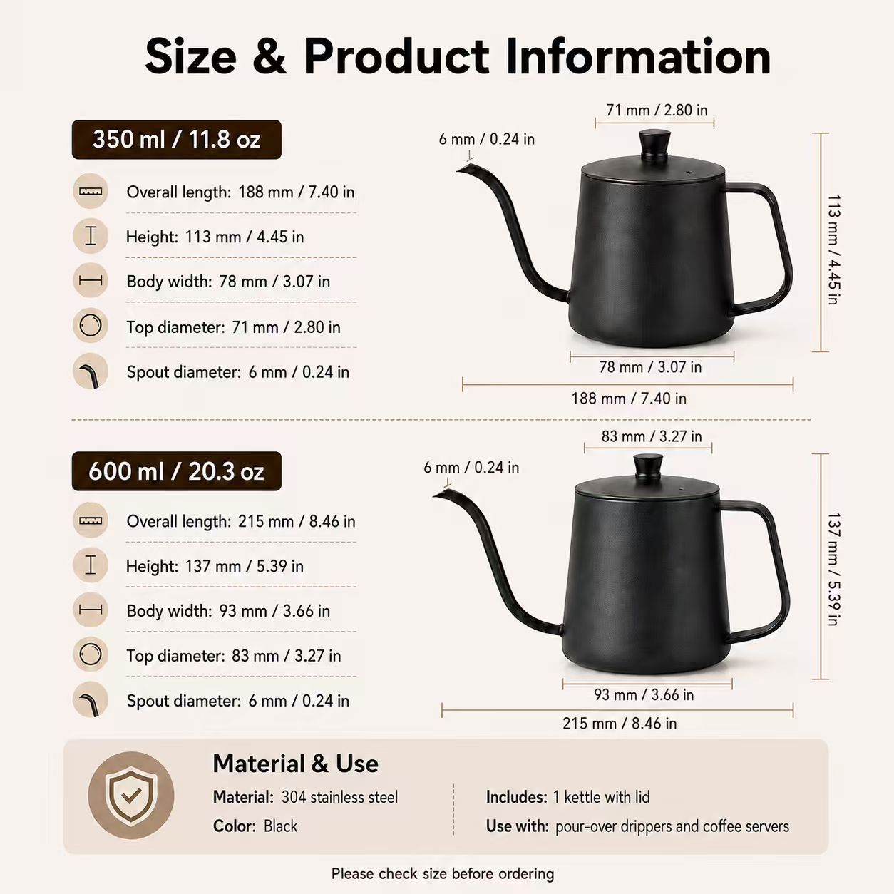304 스테인리스 스틸 커피 포트, 길고 좁은 뾰족한  - Coffee Tea Pots 리뷰 및 가격