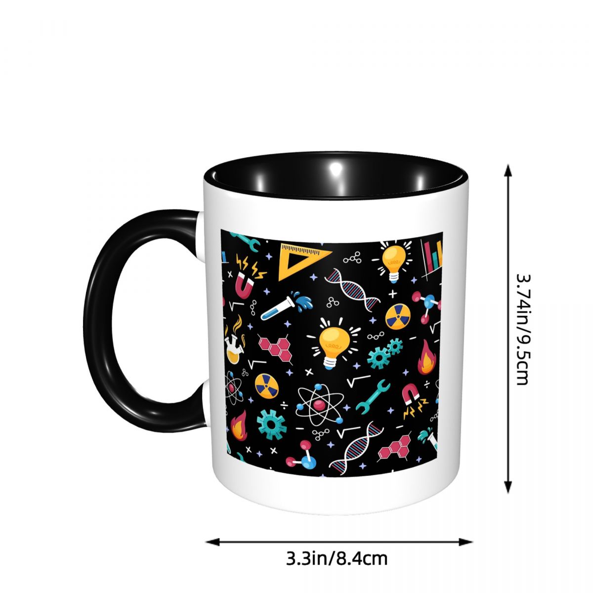 STEM 아이콘 패턴 과학 공학 머그 재미있는 세라믹  - Coffee Tea Icon 리뷰 및 가격