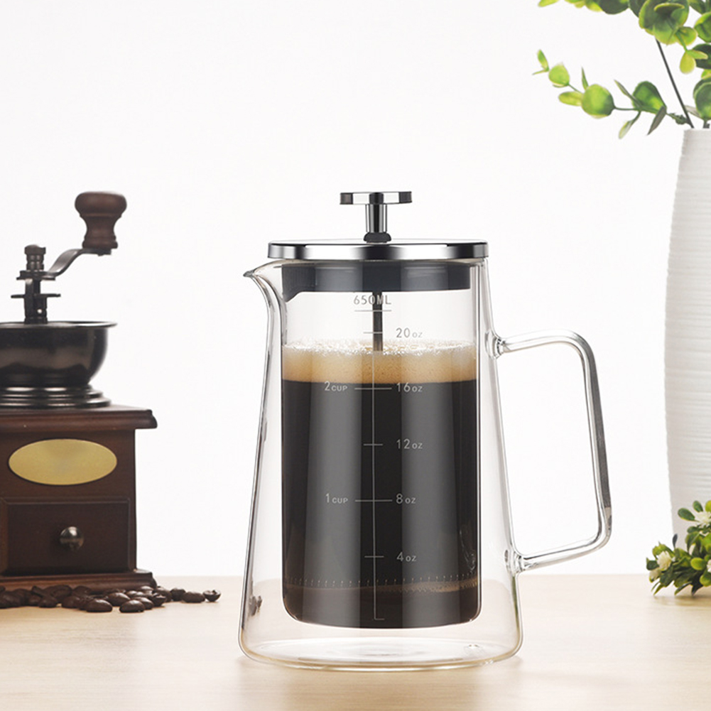 더블 레이어 프렌치 프레스 포트 고보로실리케이트 차 커 - Coffee Tea Pots 리뷰 및 가격